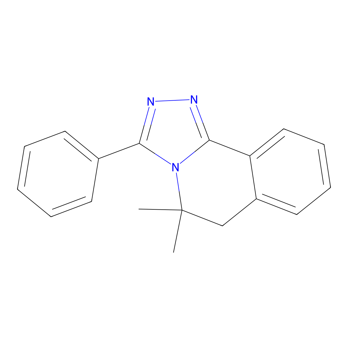 1,2,4-Triazolo[3,4-a]isoquinoline, 5,6-dihydro-5,5-dimethyl-3-phenyl- molecular structure, CAS 147567-56-4