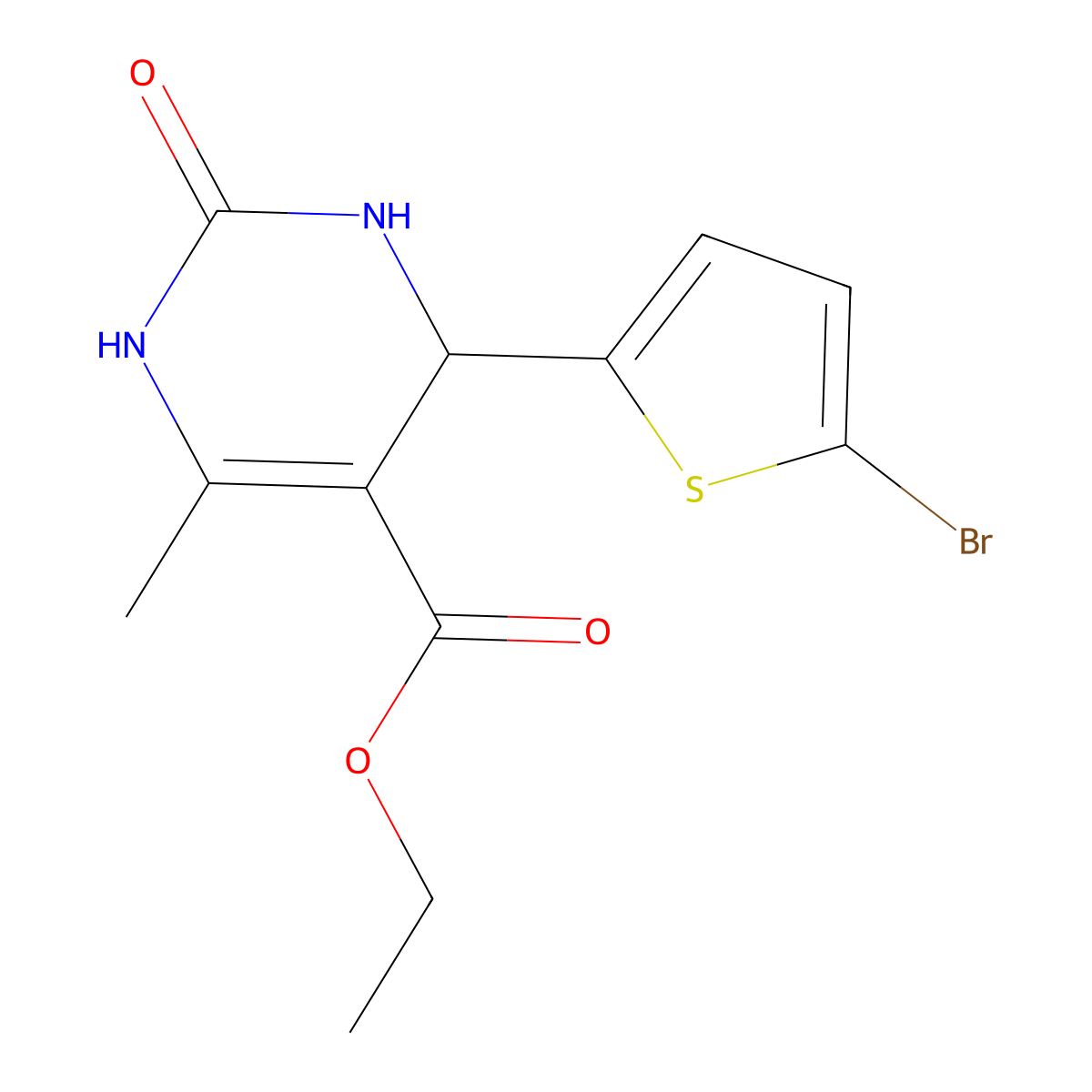 Ethyl 4-(5-bromothiophen-2-yl)-6-methyl-2-oxo-1,2,3,4-tetrahydropyrimidine-5-carboxylate molecular structure, CAS 14757-97-2