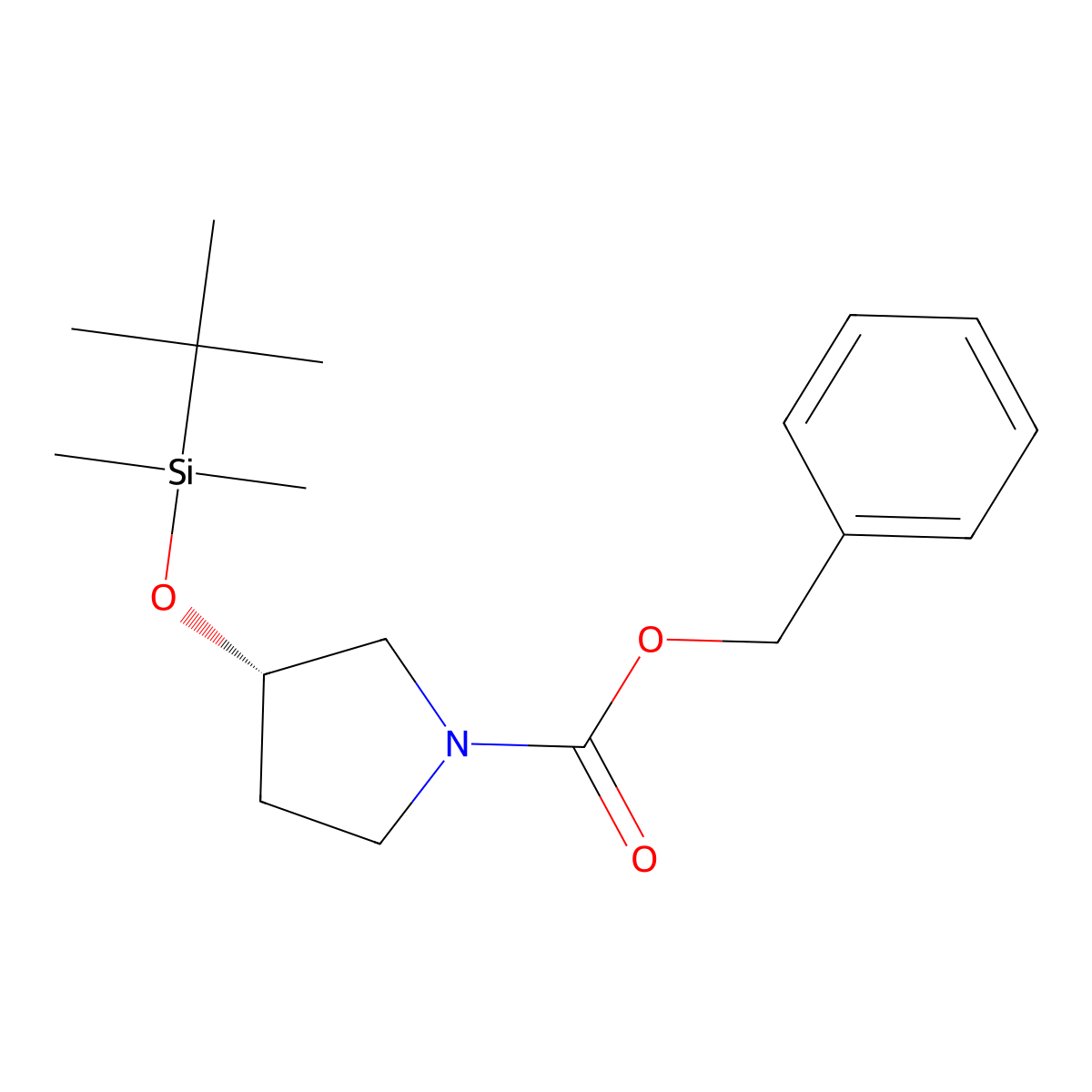 (S)-Benzyl 3-(tert-butyldimethylsilyloxy) pyrrolidine-1-carboxylate molecular structure, CAS 147578-35-6