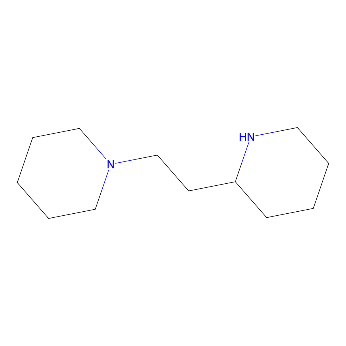 1-(2-(Piperidin-2-yl)ethyl)piperidine molecular structure, CAS 14759-07-0