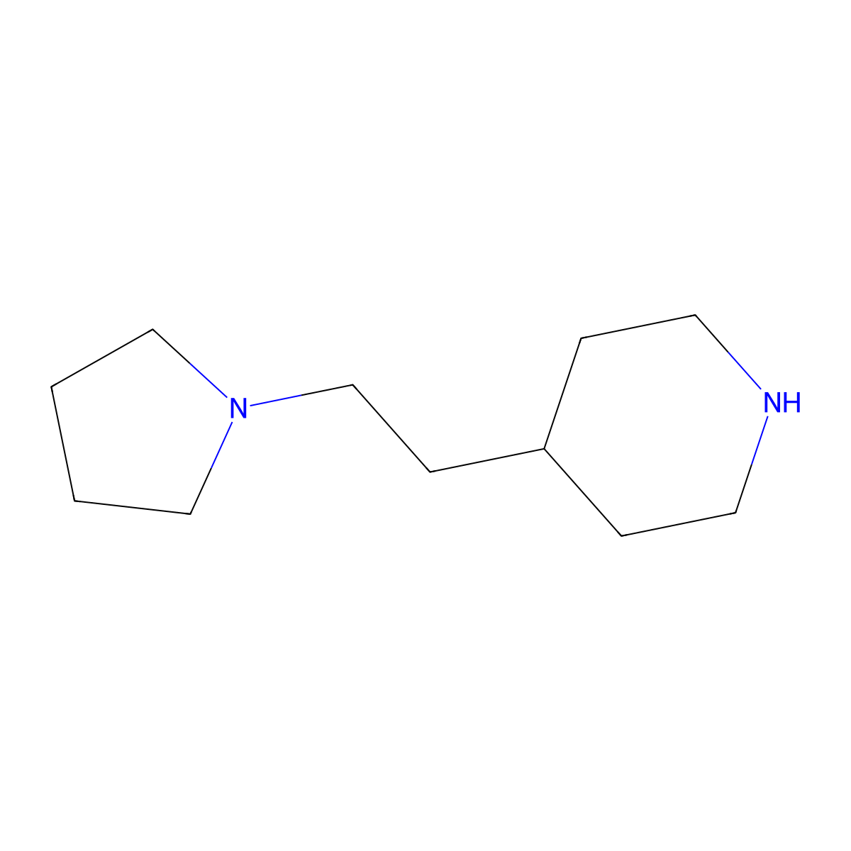 4-[2-(Pyrrolidin-1-yl)ethyl]piperidine molecular structure, CAS 14759-08-1