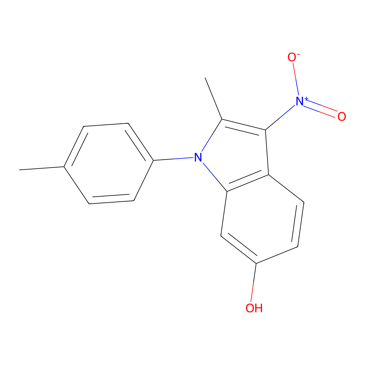 2-Methyl-1-(4-methylphenyl)-3-nitroindol-6-ol molecular structure, CAS 147591-45-5
