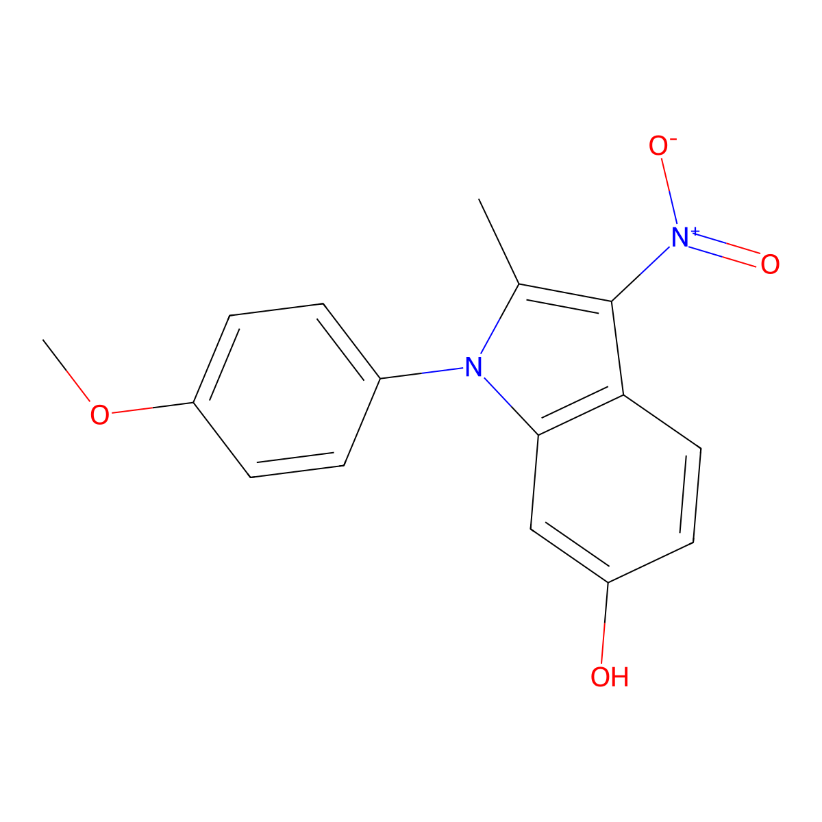 1-(4-Methoxyphenyl)-2-methyl-3-nitro-1H-indol-6-ol molecular structure, CAS 147591-46-6