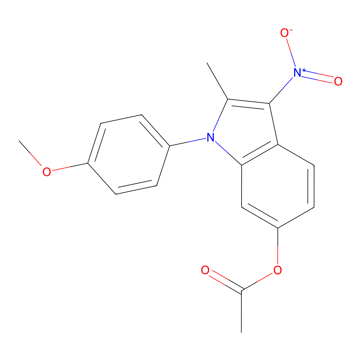 3-nitro-1-(4-methoxyphenyl)-2-methyl-1H-indol-6-yl acetate molecular structure, CAS 147591-49-9