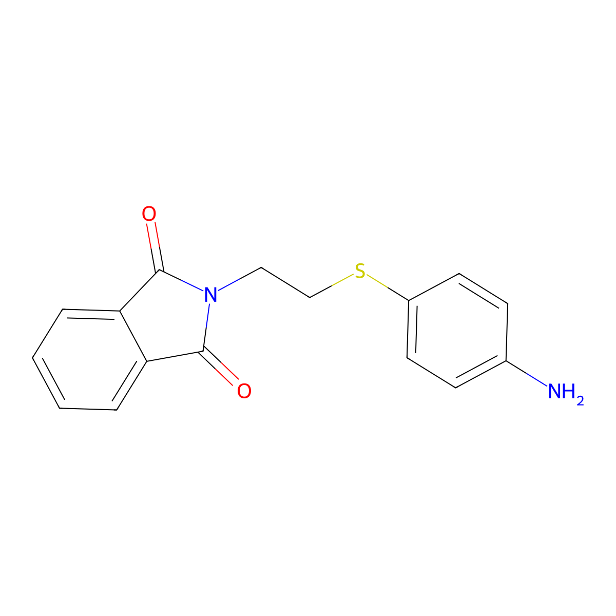 1H-Isoindole-1,3(2H)-dione, 2-[2-[(4-aminophenyl)thio]ethyl]- molecular structure, CAS 147591-62-6