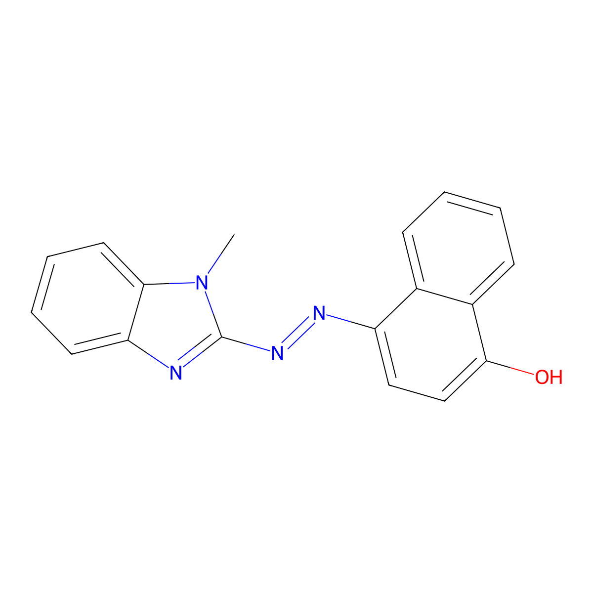 4-[(E)-(1-methyl-1H-benzimidazol-2-yl)diazenyl]naphthalen-1-ol molecular structure, CAS 147591-74-0