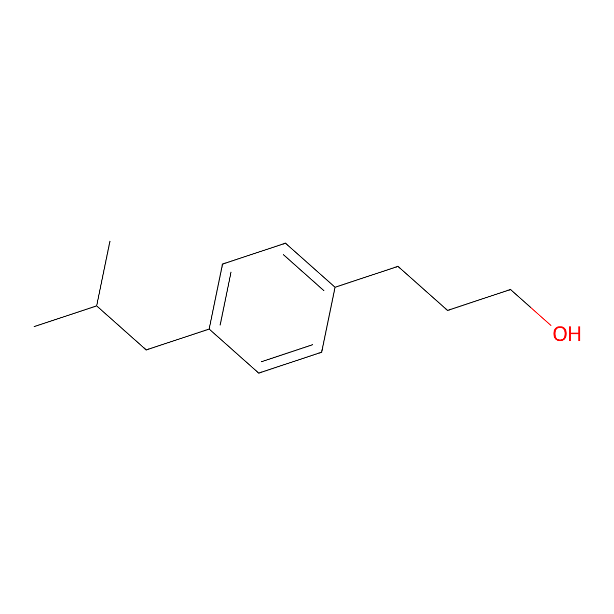 3-[4-(2-Methylpropyl)phenyl]propan-1-ol molecular structure, CAS 147598-21-8