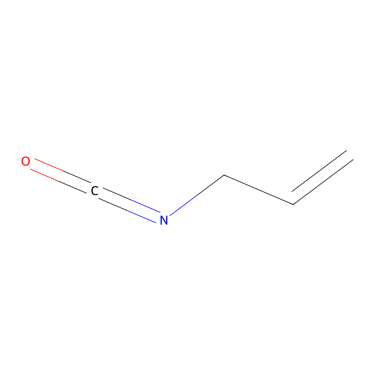 Allyl isocyanate molecular structure, CAS 1476-23-9