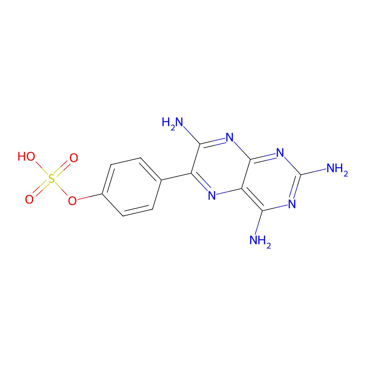 Hydroxytriamterene sulfate ester molecular structure, CAS 1476-48-8