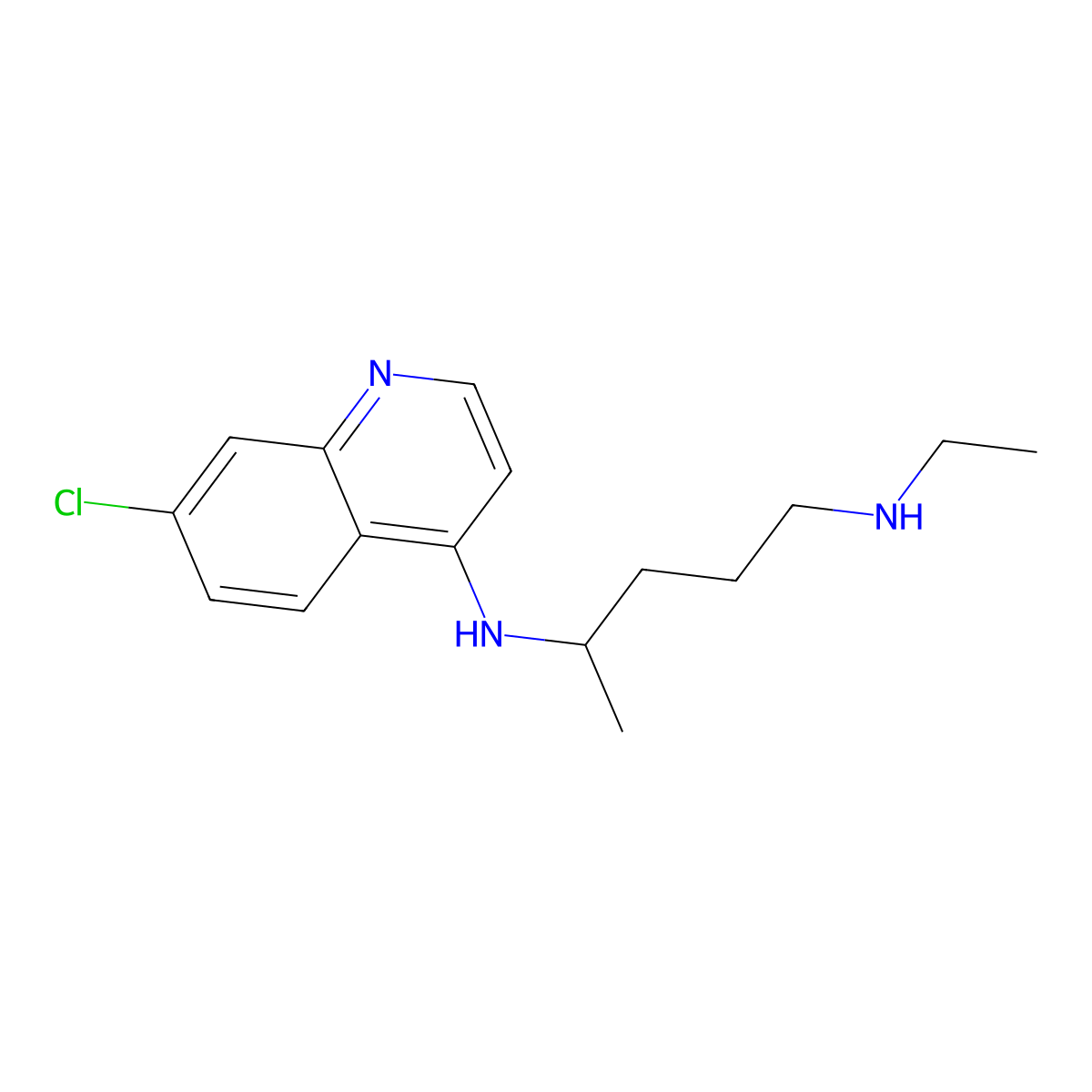 (+-)-Desethylchloroquine molecular structure, CAS 1476-52-4