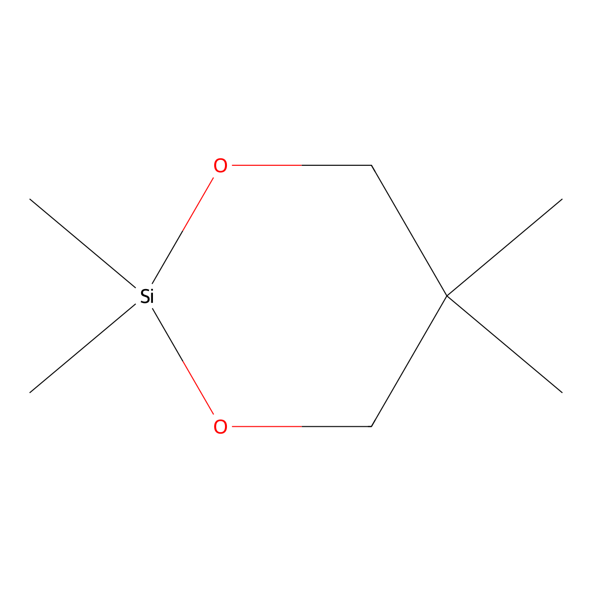 2,2,5,5-Tetramethyl-1,3-dioxa-2-silacyclohexane molecular structure, CAS 14760-11-3