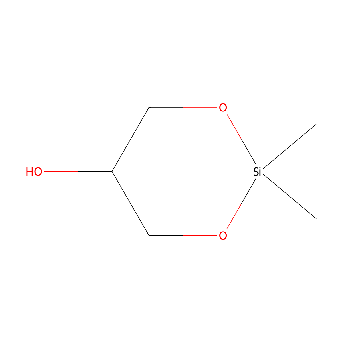 2,2-Dimethyl-1,3-dioxa-2-silacyclohexan-5-ol molecular structure, CAS 14760-14-6