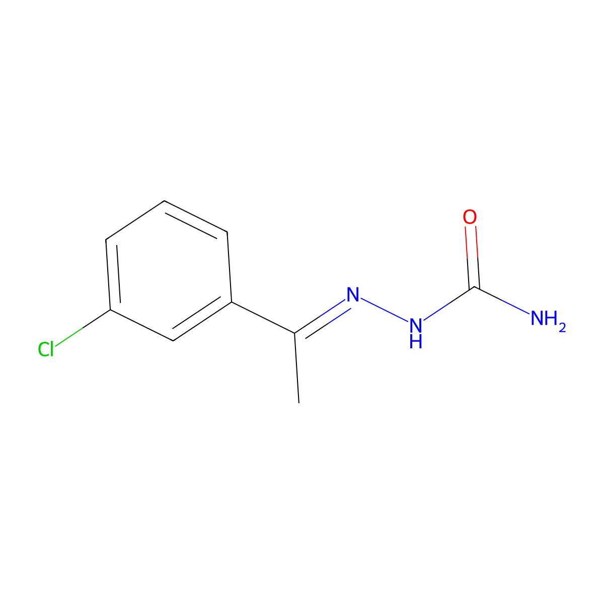 3'-Chloroacetophenone semicarbazone molecular structure, CAS 14760-30-6