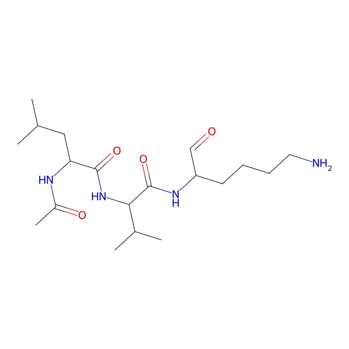 AC-Leu-val-lys-aldehyde molecular structure, CAS 147600-40-6