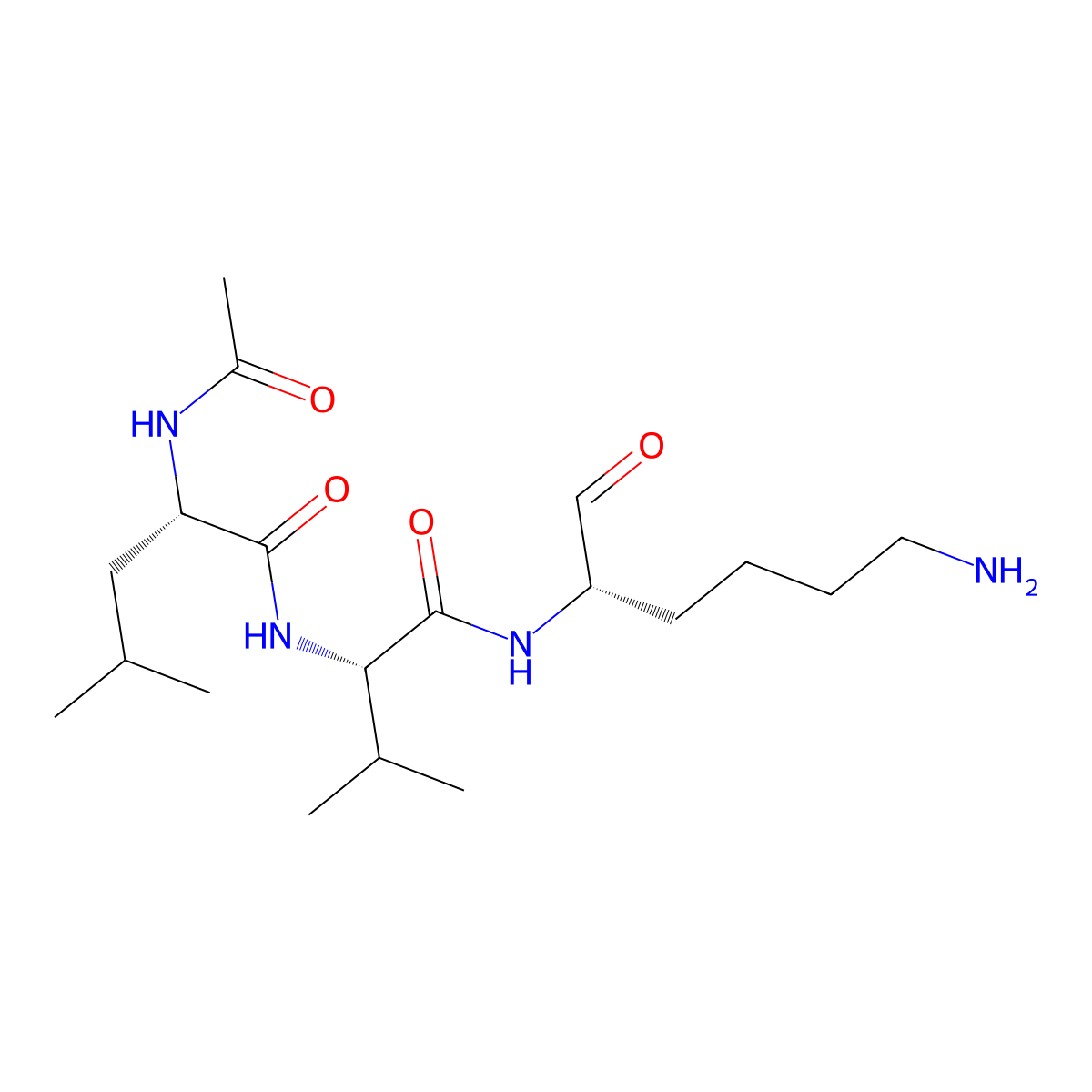 AC-Leu-val-lys-aldehyde molecular structure, CAS 147600-40-6