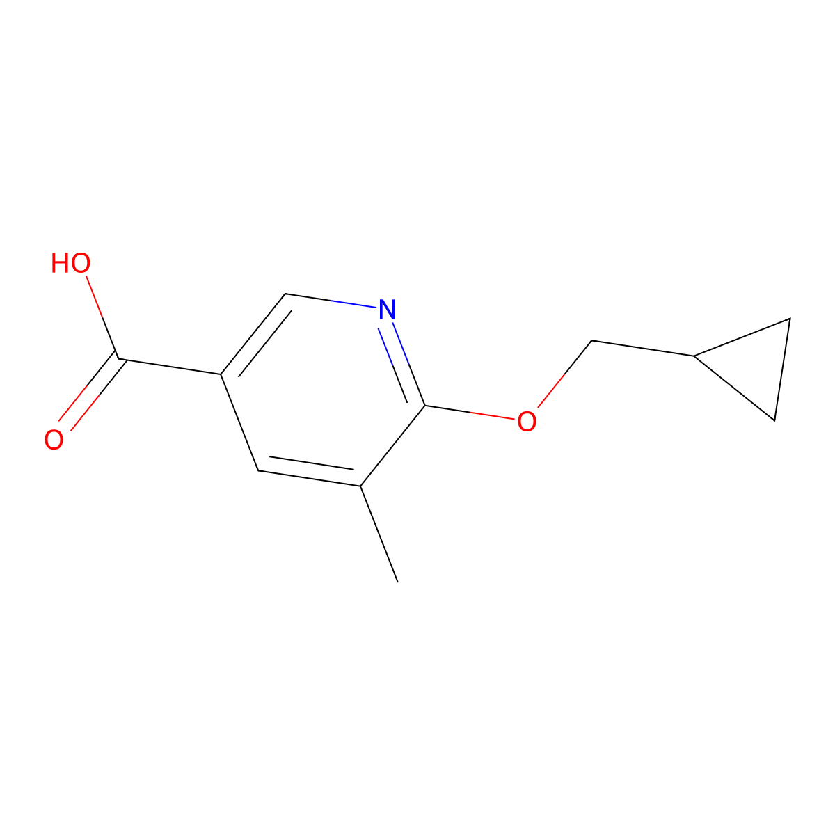 6-(Cyclopropylmethoxy)-5-methylnicotinic acid molecular structure, CAS 1476027-21-0