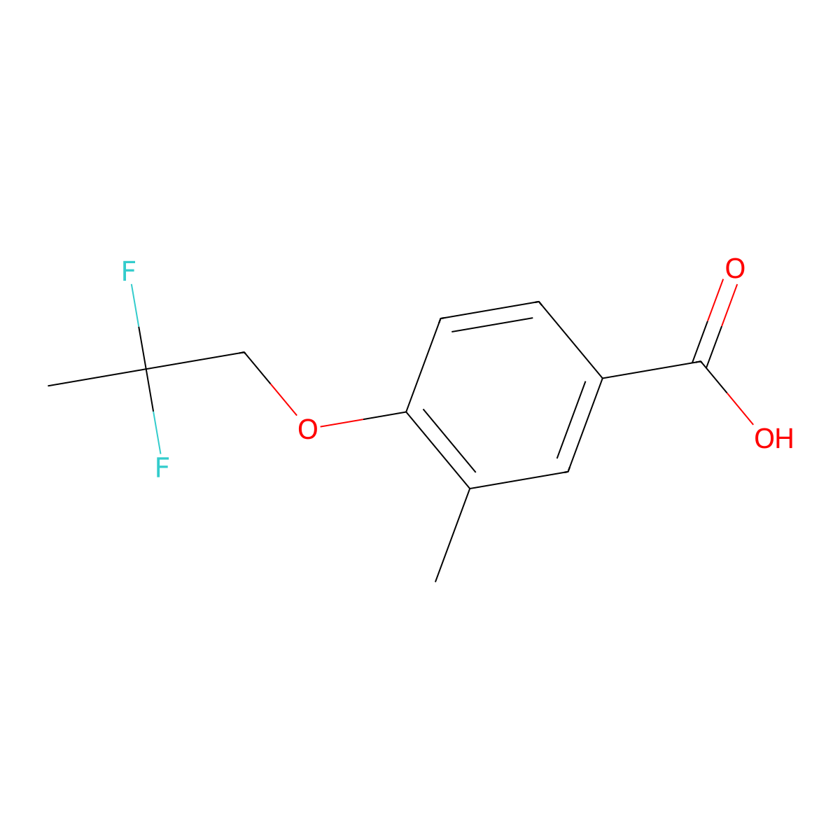 4-(2,2-Difluoropropoxy)-3-methylbenzoic acid molecular structure, CAS 1476027-91-4
