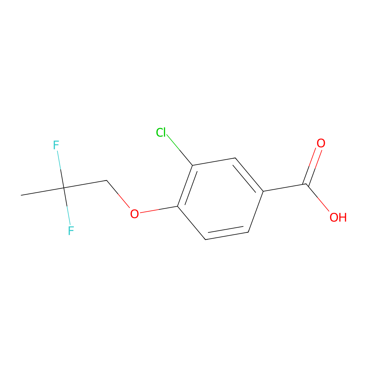 3-Chloro-4-(2,2-difluoro-propoxy)-benzoic acid molecular structure, CAS 1476028-07-5