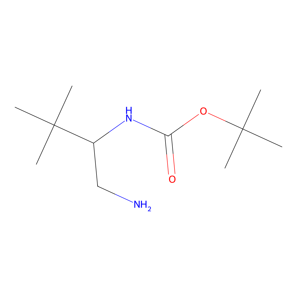 Tert-butyl N-(1-amino-3,3-dimethylbutan-2-YL)carbamate molecular structure, CAS 1476029-55-6
