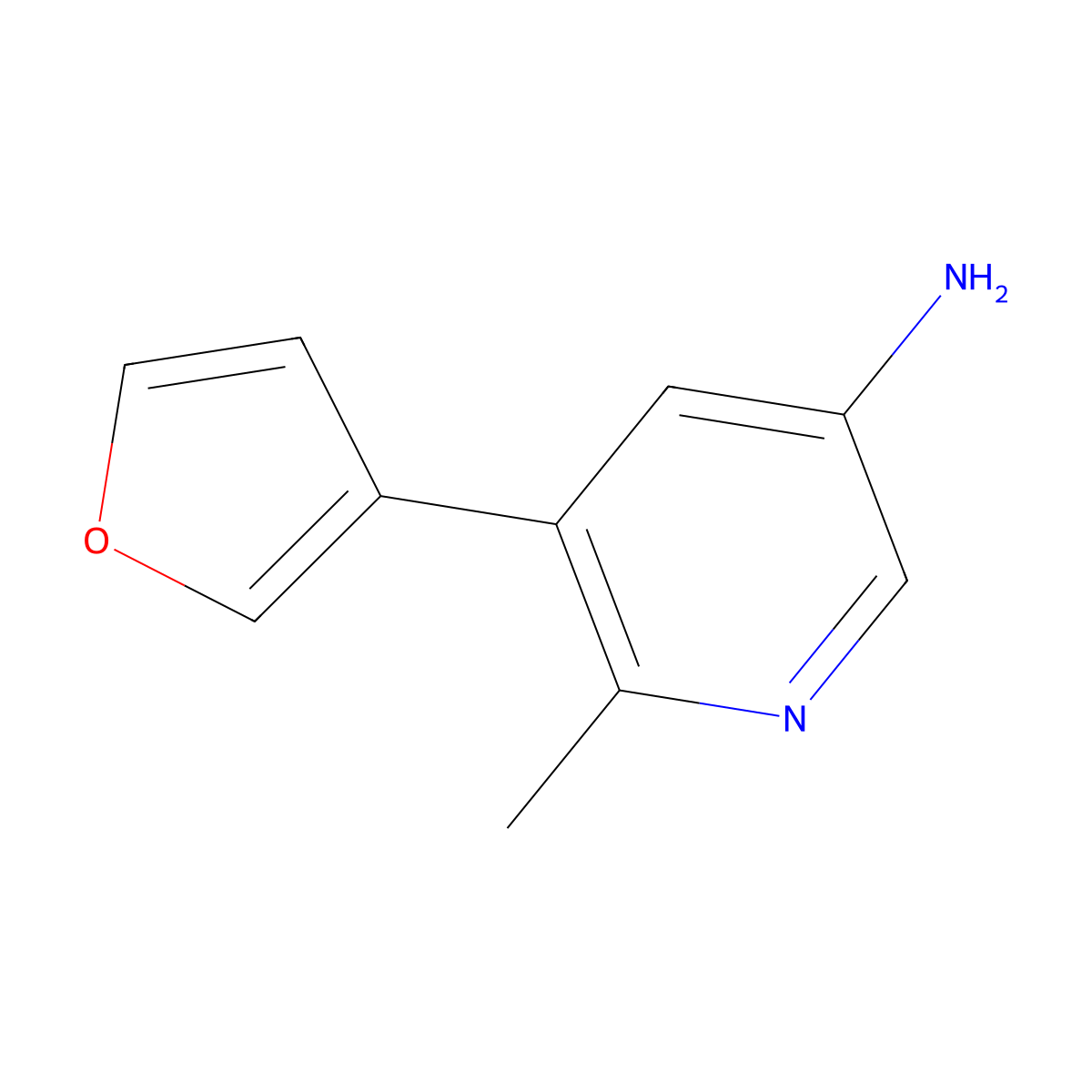 5-(3-Furanyl)-6-methyl-3-pyridinamine molecular structure, CAS 1476042-80-4
