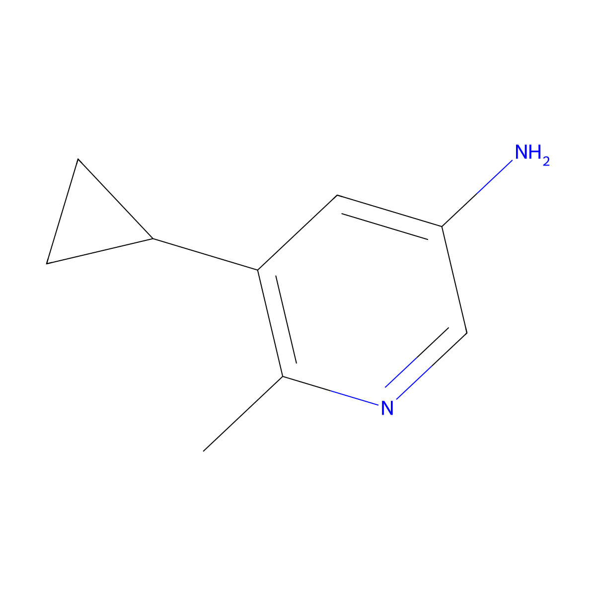 5-Cyclopropyl-6-methyl-3-pyridinamine molecular structure, CAS 1476042-82-6