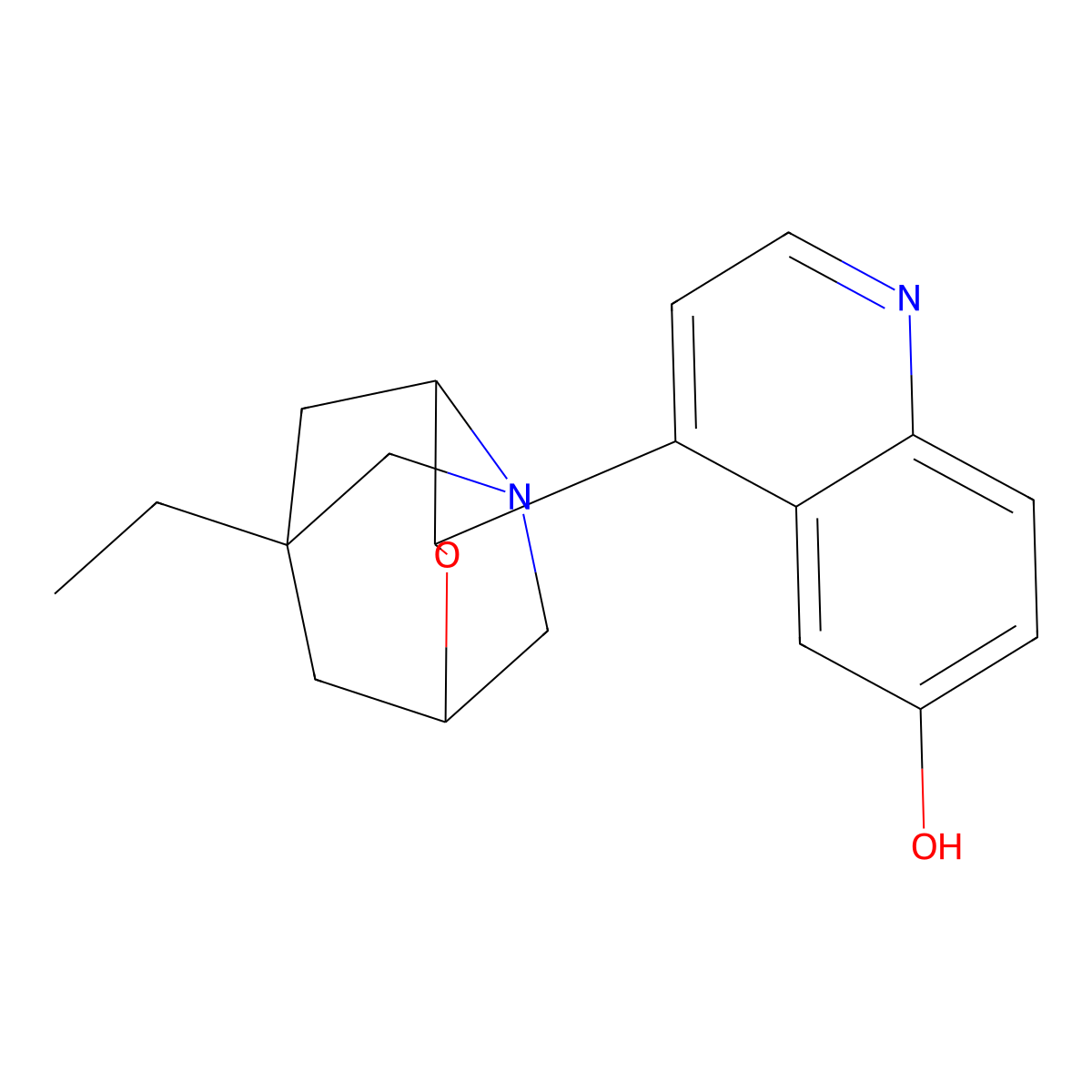 (1R,3S,5R,7R,8aS)-7-Ethylhexahydro-1-(6-hydroxy-4-quinolinyl)-3,7-methano-1H-pyrrolo[2,1-c][1,4]oxazine molecular structure, CAS 1476067-44-3
