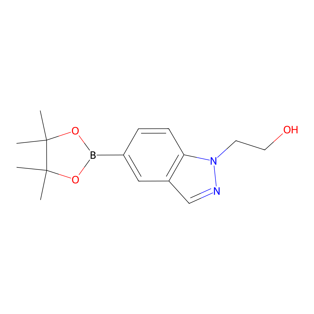 2-[5-(4,4,5,5-Tetramethyl-1,3,2-dioxaborolan-2-yl)-1H-indazol-1-yl]ethan-1-ol molecular structure, CAS 1476076-04-6