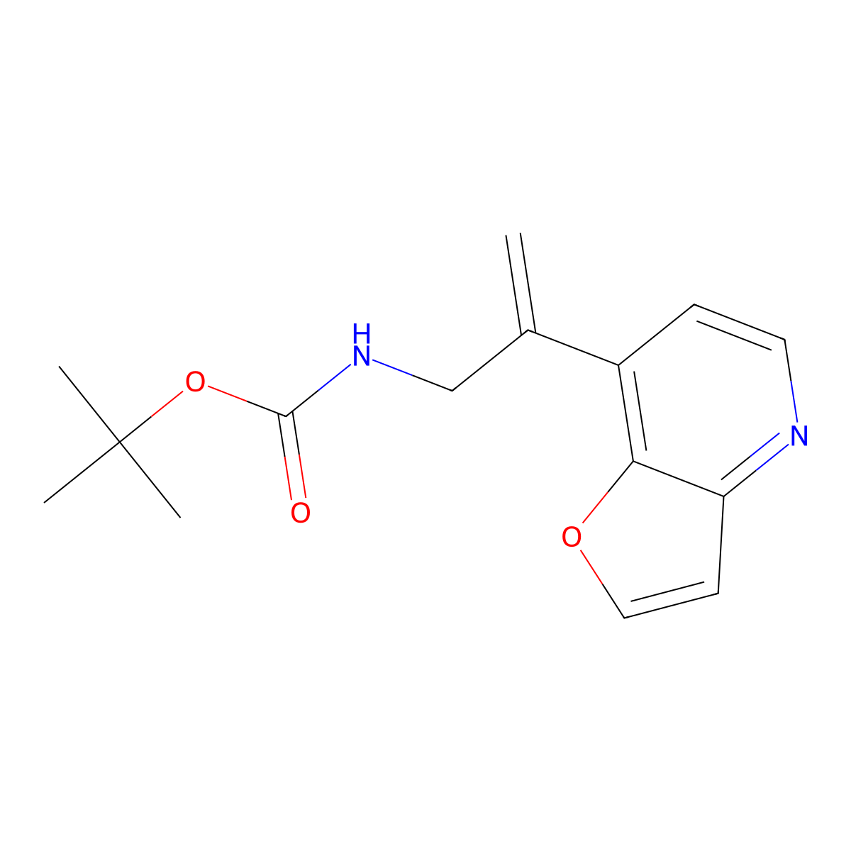 tert-butyl N-(2-furo[3,2-b]pyridin-7-ylprop-2-enyl)carbamate molecular structure, CAS 1476076-20-6