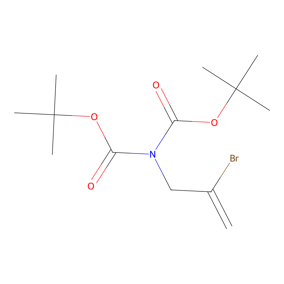 tert-Butyl (2-bromoallyl)(tert-butoxycarbonyl)carbamate molecular structure, CAS 1476076-23-9
