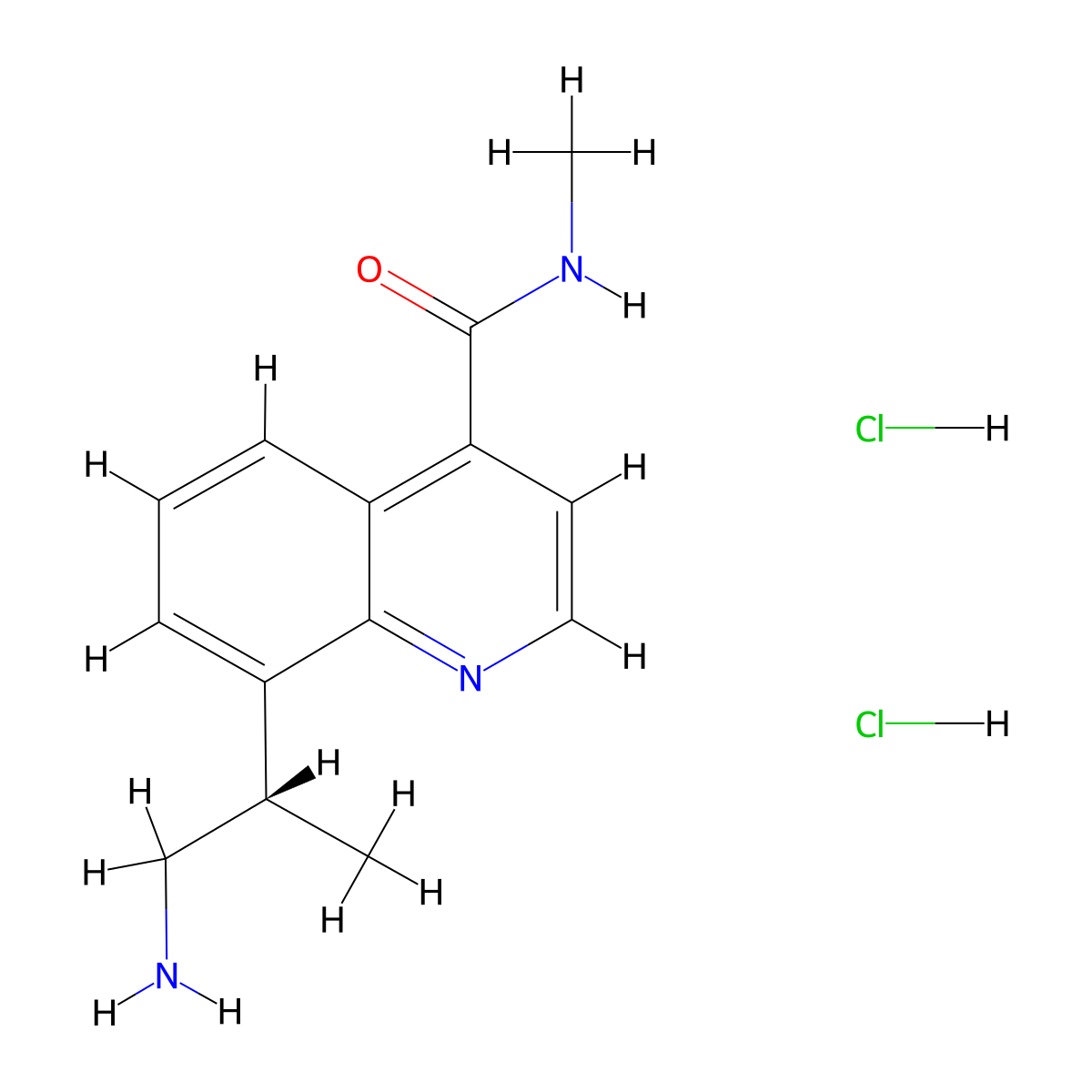 (S)-8-(1-Aminopropan-2-yl)-N-methylquinoline-4-carboxamide (dihydrochloride) molecular structure, CAS 1476076-41-1