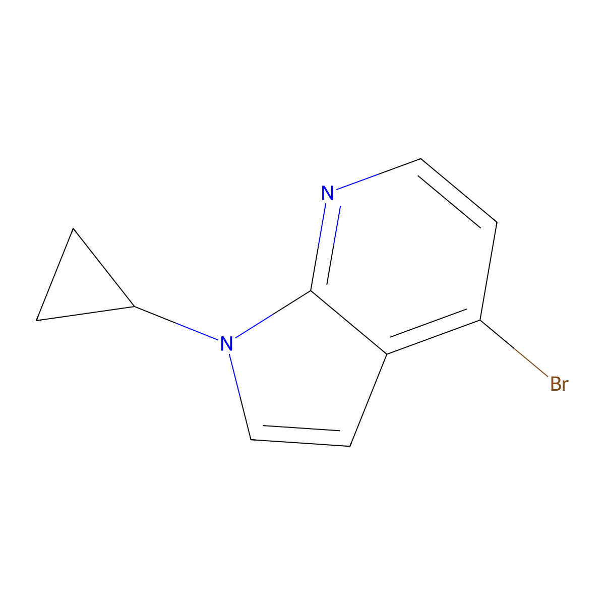 4-Bromo-1-cyclopropyl-1H-pyrrolo[2,3-b]pyridine molecular structure, CAS 1476077-92-5