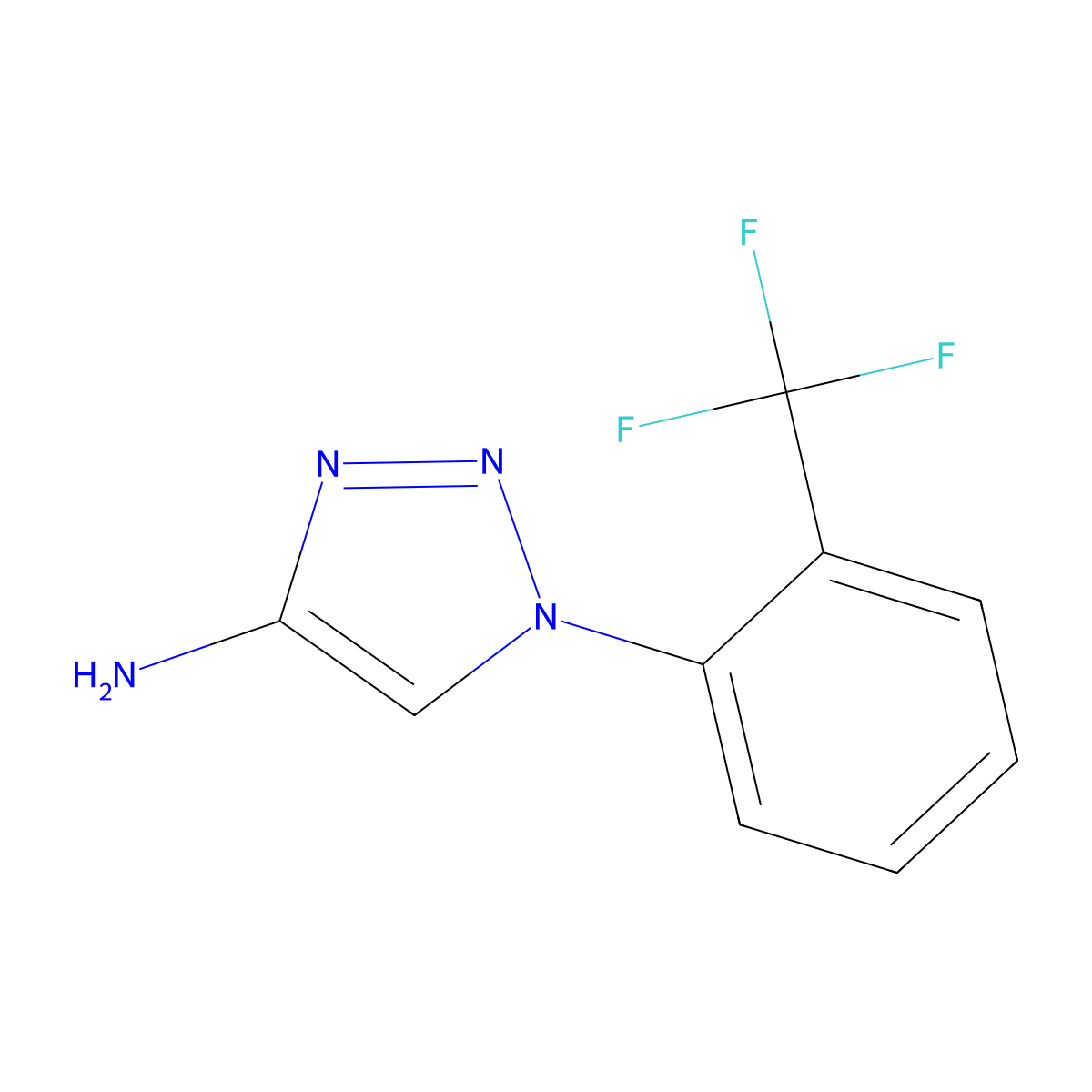 1-[2-(trifluoromethyl)phenyl]-1H-1,2,3-triazol-4-amine molecular structure, CAS 1476087-29-2
