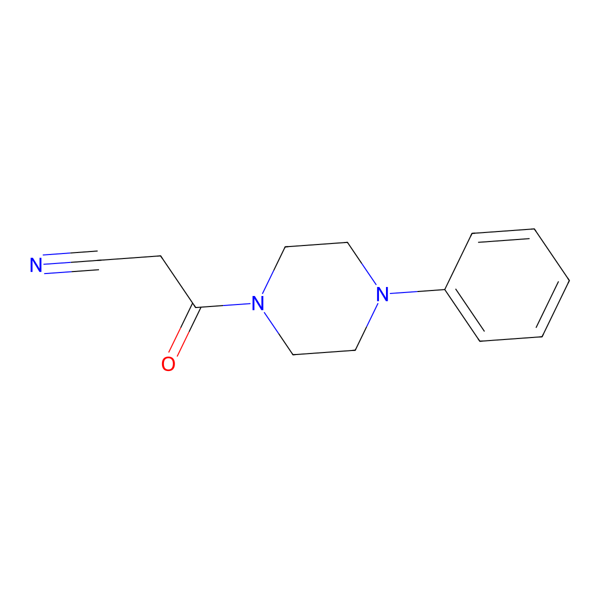 3-Oxo-3-(4-phenylpiperazin-1-yl)propanenitrile molecular structure, CAS 14761-40-1