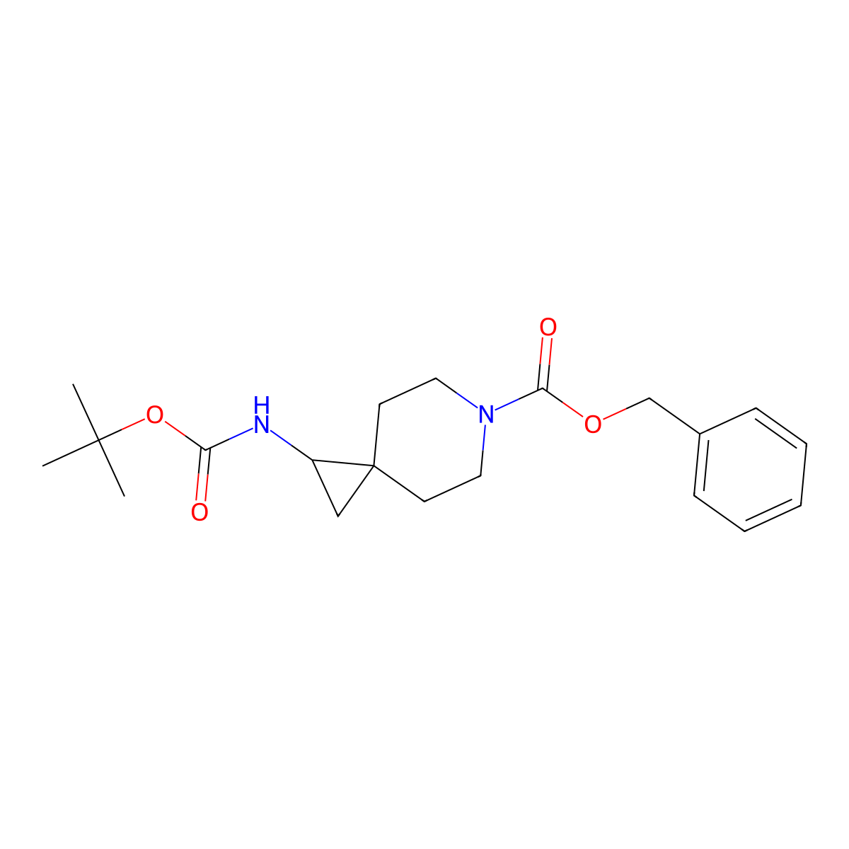 Benzyl 1-{[(tert-butoxy)carbonyl]amino}-6-azaspiro[2.5]octane-6-carboxylate molecular structure, CAS 147610-86-4