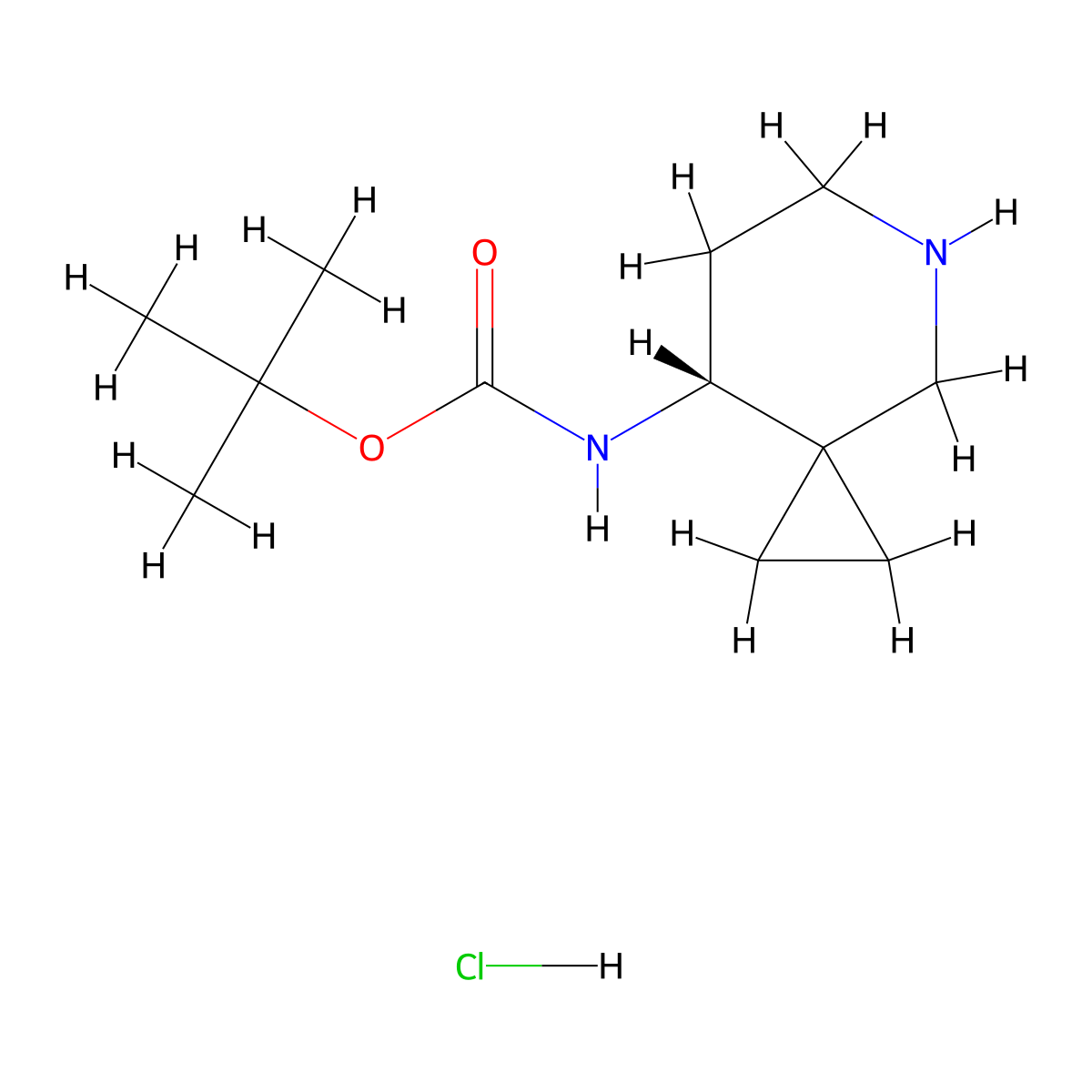 trans-tert-Butyl 5-azaspiro[2.5]octan-8-ylcarbamate hydrochloride molecular structure, CAS 147610-93-3