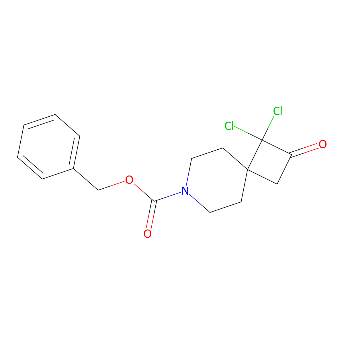 Benzyl 1,1-dichloro-2-oxo-7-azaspiro[3.5]nonane-7-carboxylate molecular structure, CAS 147610-97-7