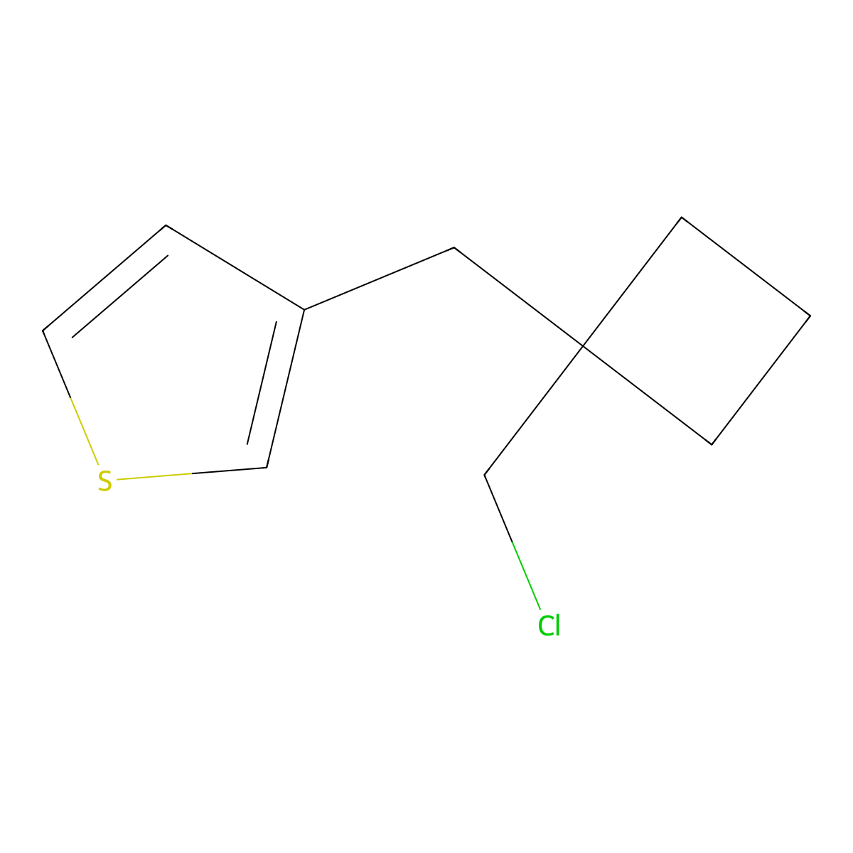 3-{[1-(Chloromethyl)cyclobutyl]methyl}thiophene molecular structure, CAS 1476105-01-7