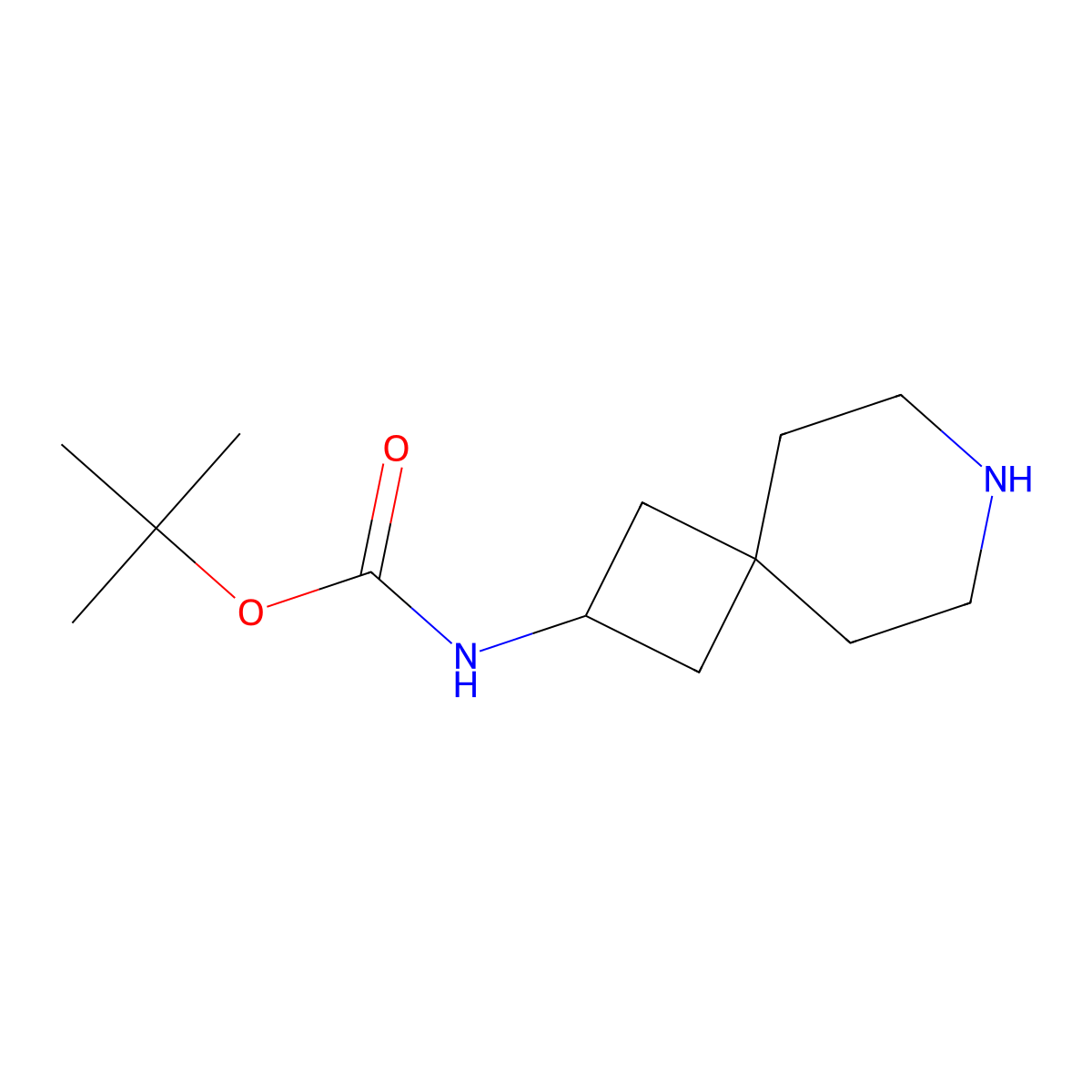 Carbamic acid, N-7-azaspiro(3.5)non-2-yl-, 1,1-dimethylethyl ester molecular structure, CAS 147611-03-8