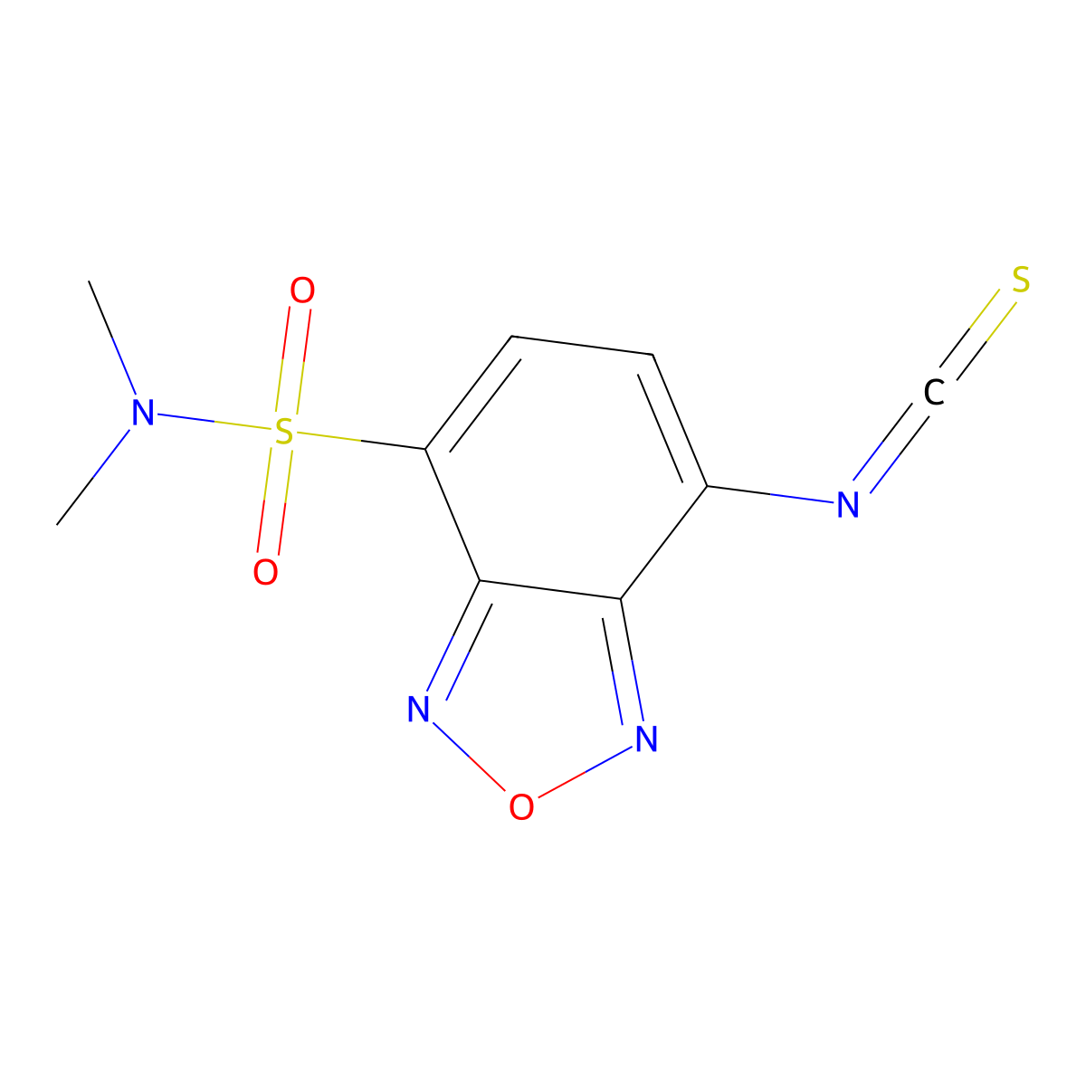 7-N,N-Dimethylaminosulfonyl-4-(2,1,3-benzoxadiazolyl)isothiocyanate molecular structure, CAS 147611-81-2