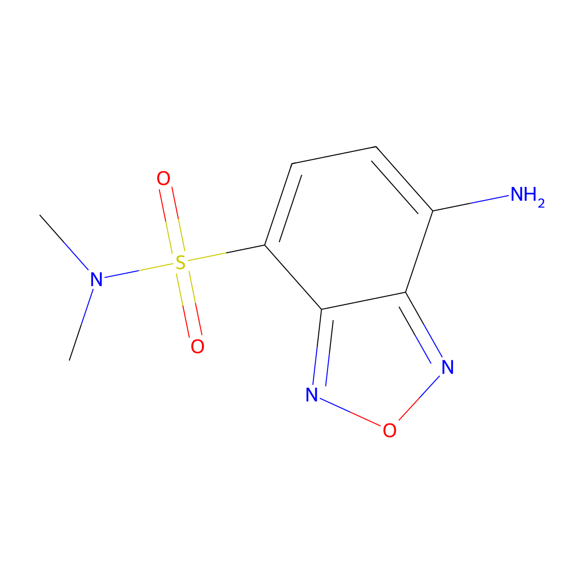 4-(N,N-Dimethylaminosulfonyl)-7-amino-2,1,3-benzoxadiazole molecular structure, CAS 147611-83-4