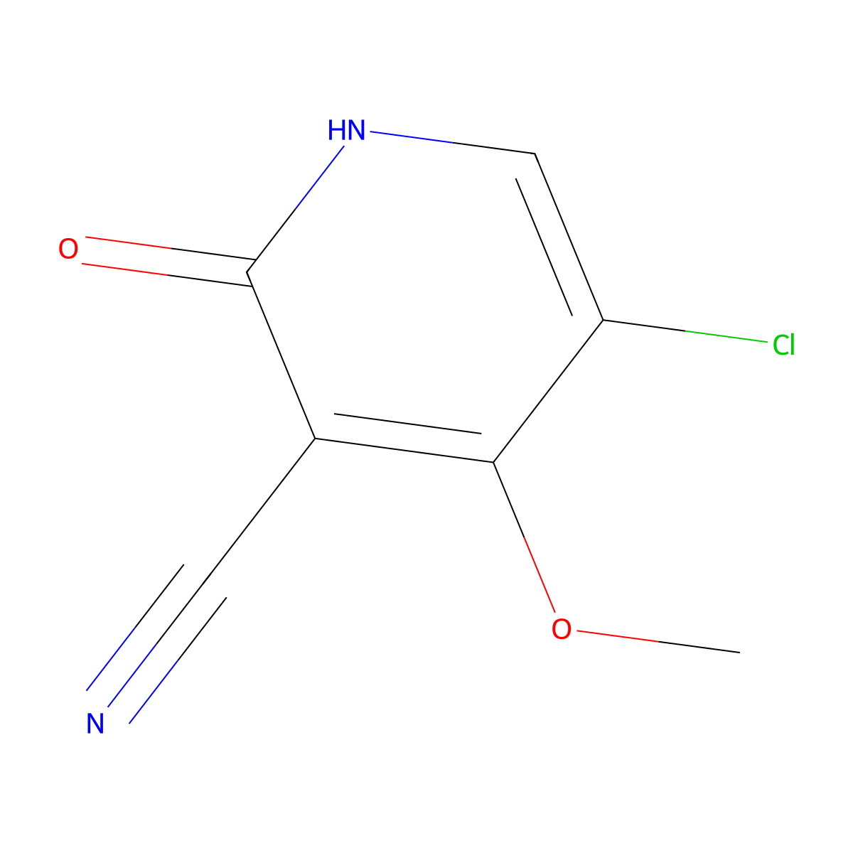 5-Chloro-4-methoxy-2-oxo-1,2-dihydropyridine-3-carbonitrile molecular structure, CAS 147619-40-7