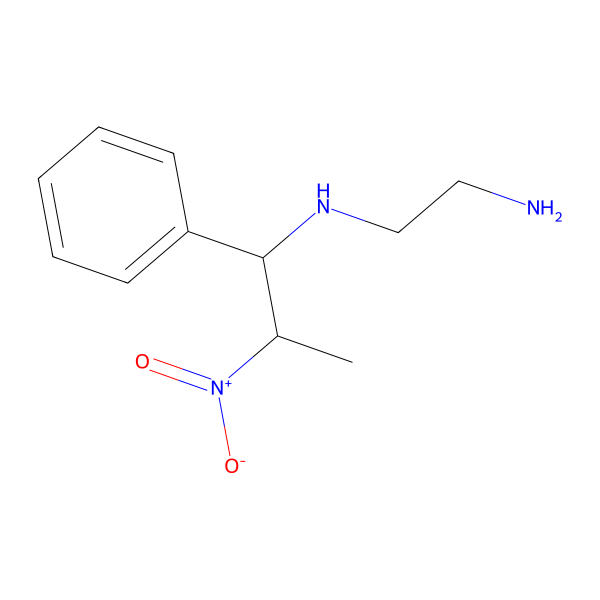 N-(alpha-(Nitroethyl)benzyl) ethylenediamine molecular structure, CAS 14762-38-0