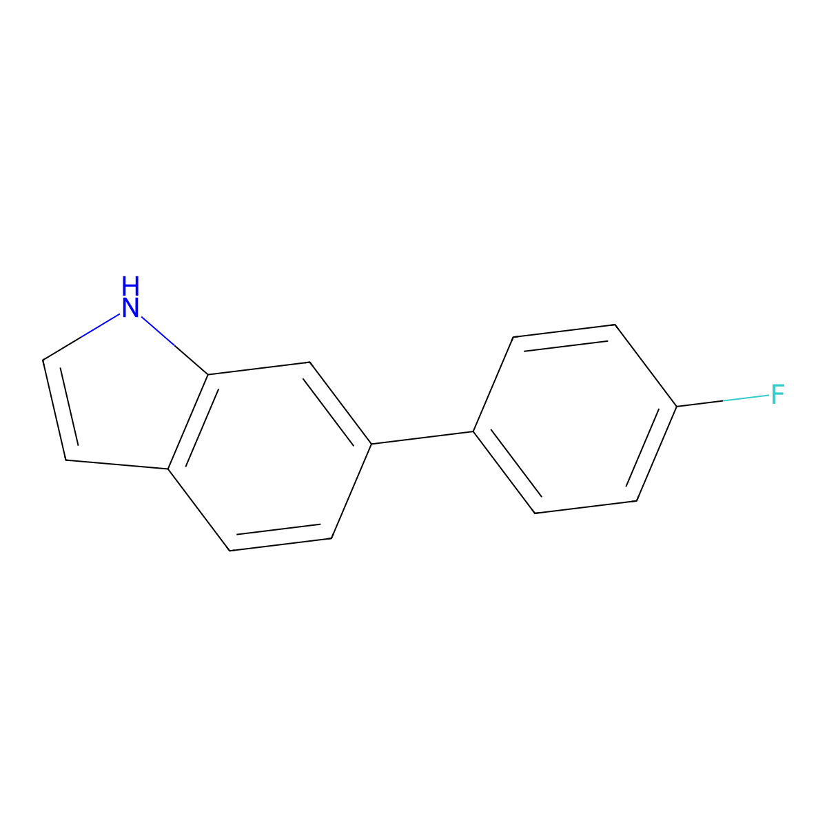 6-(4-fluorophenyl)-1H-indole molecular structure, CAS 147621-16-7