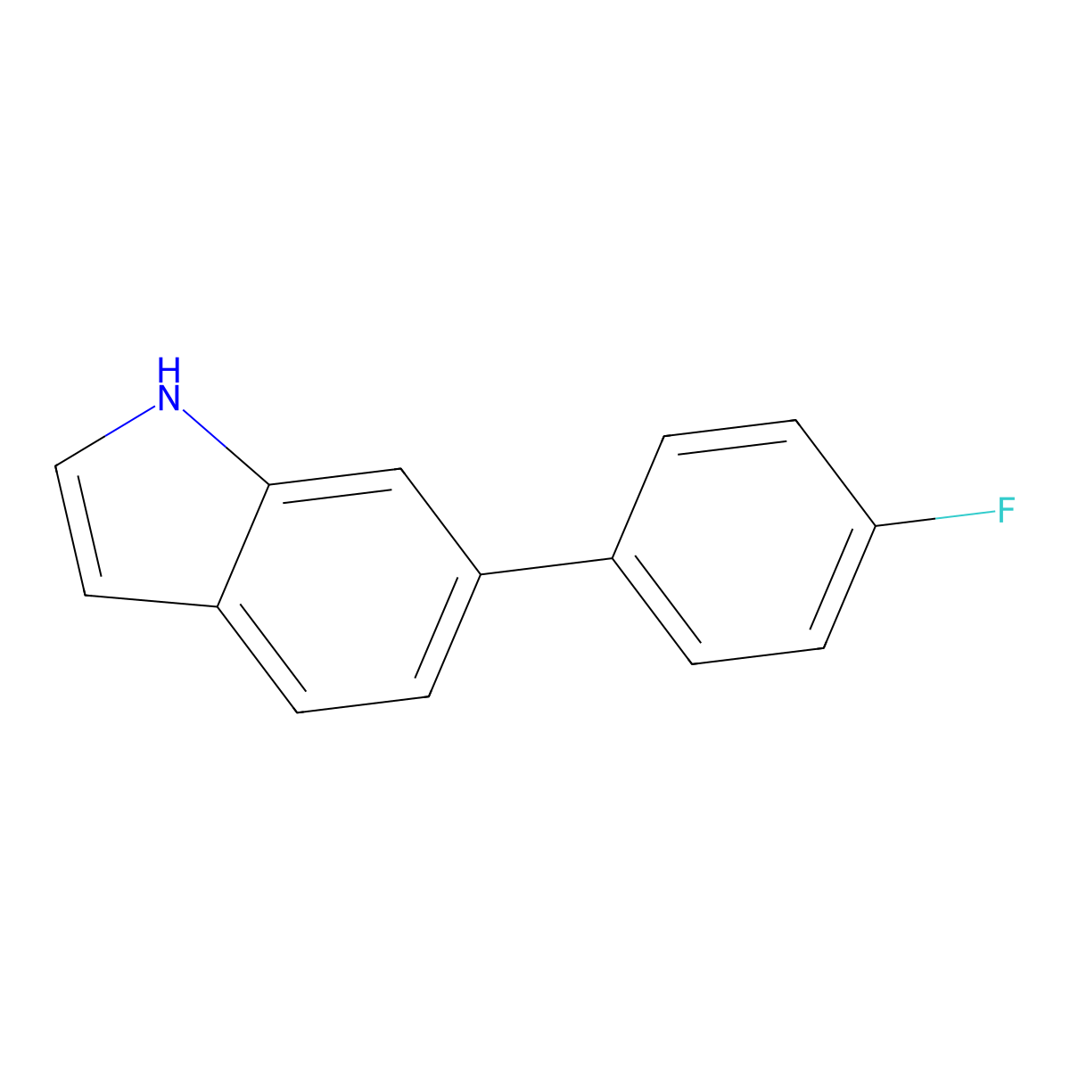 6-(4-fluorophenyl)-1H-indole molecular structure, CAS 147621-16-7