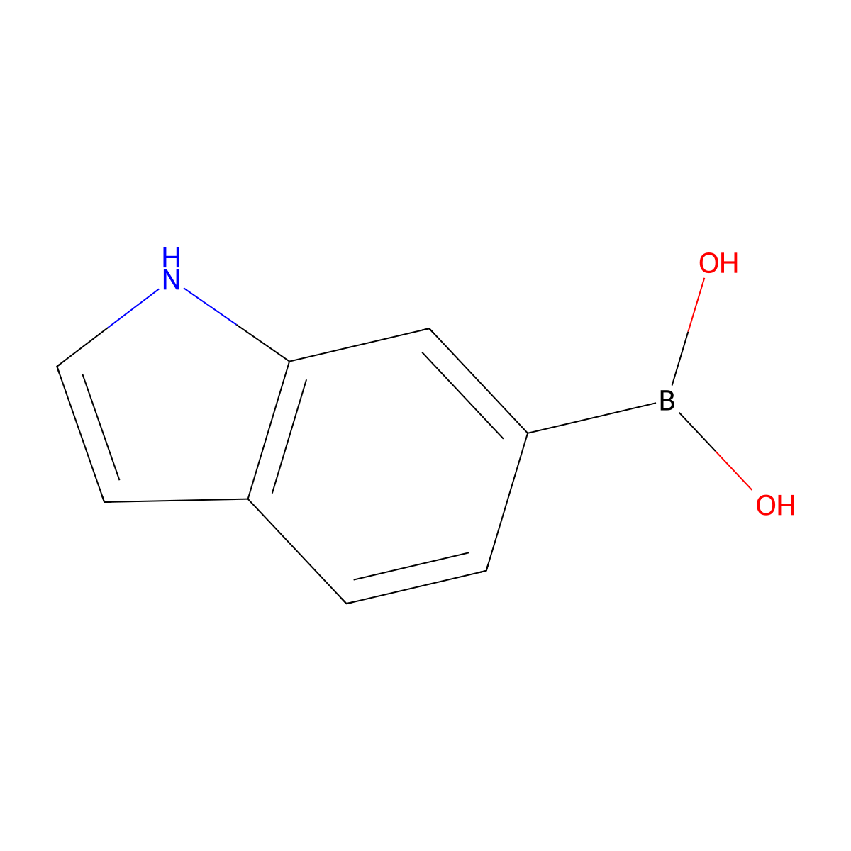 1H-Indol-6-ylboronic acid molecular structure, CAS 147621-18-9
