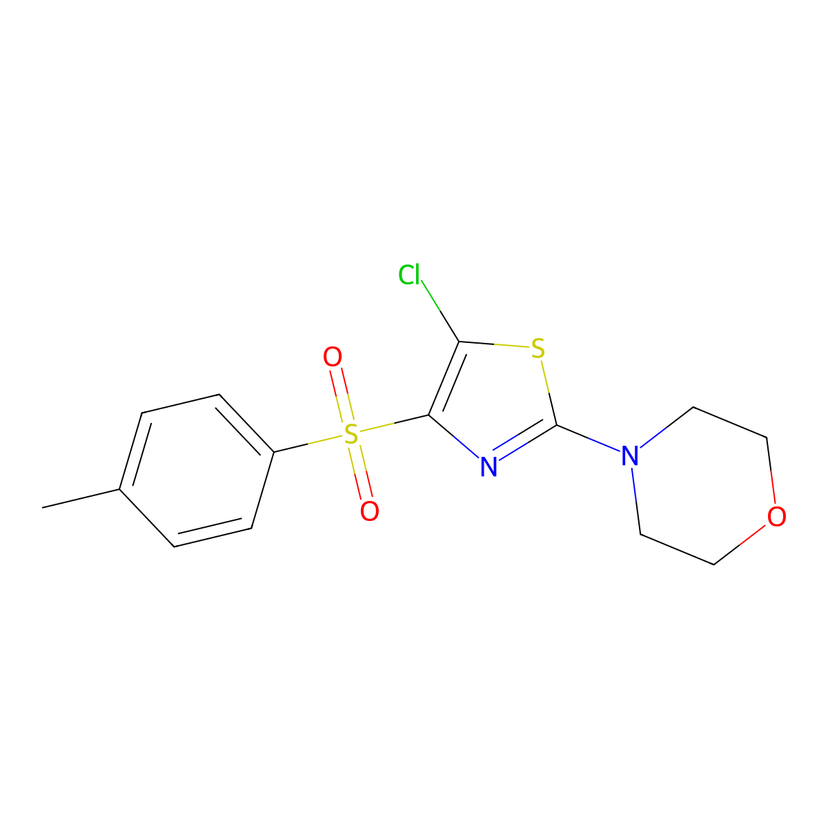 4-[5-Chloro-4-(toluene-4-sulfonyl)-thiazol-2-yl]-morpholine molecular structure, CAS 147622-10-4