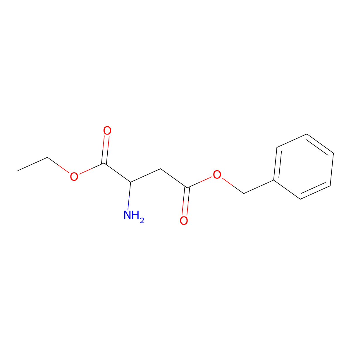 4-benzyl 1-ethyl (2S)-2-aminobutanedioate molecular structure, CAS 147634-24-0