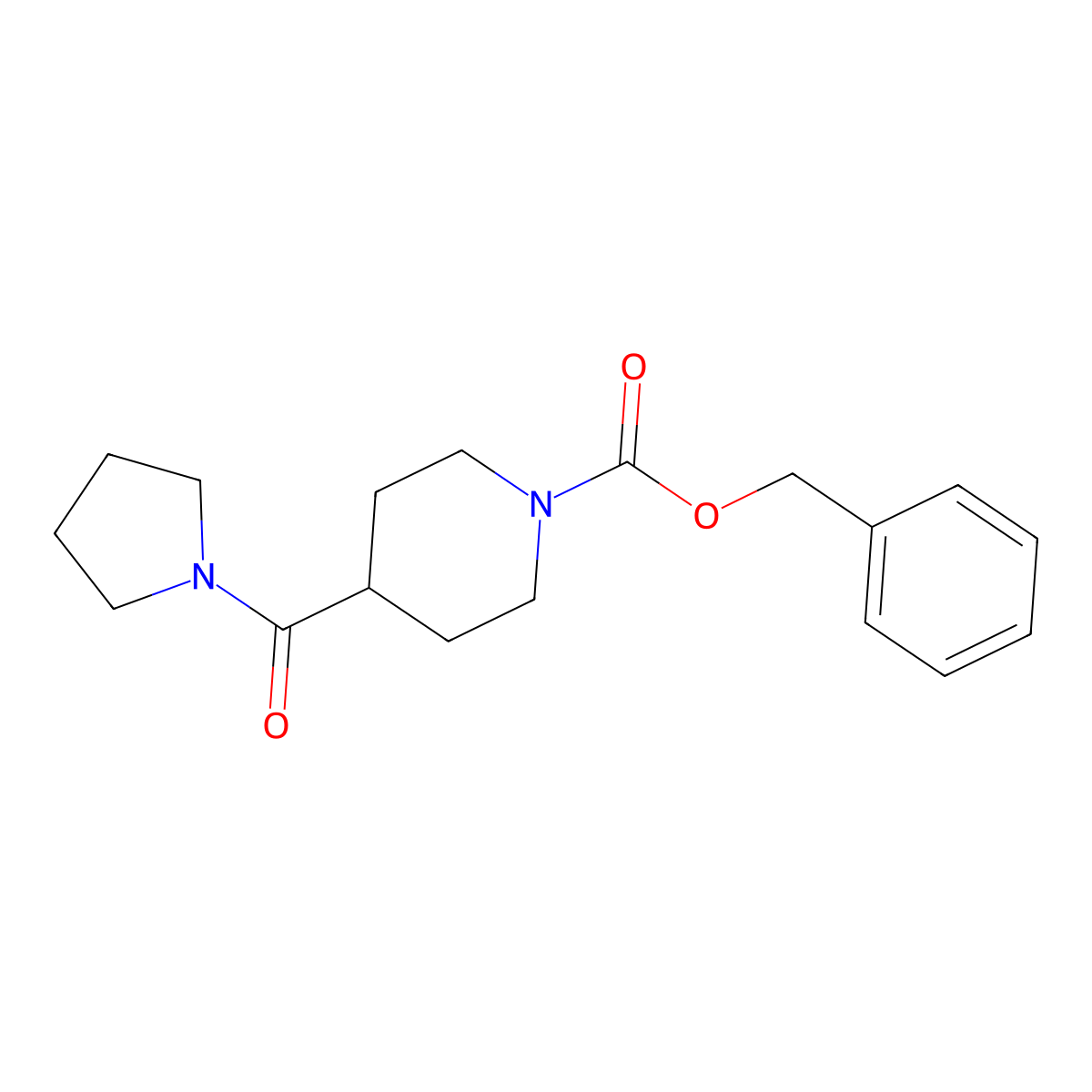 Benzyl 4-[(pyrrolidin-1-yl)carbonyl]piperidine-1-carboxylate molecular structure, CAS 147635-68-5