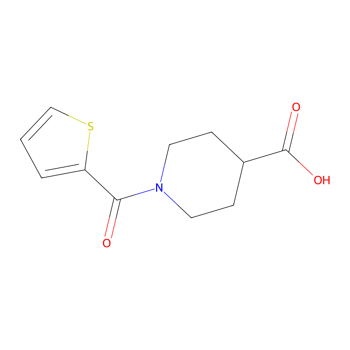 1-(Thiophene-2-carbonyl)-piperidine-4-carboxylic acid molecular structure, CAS 147636-34-8