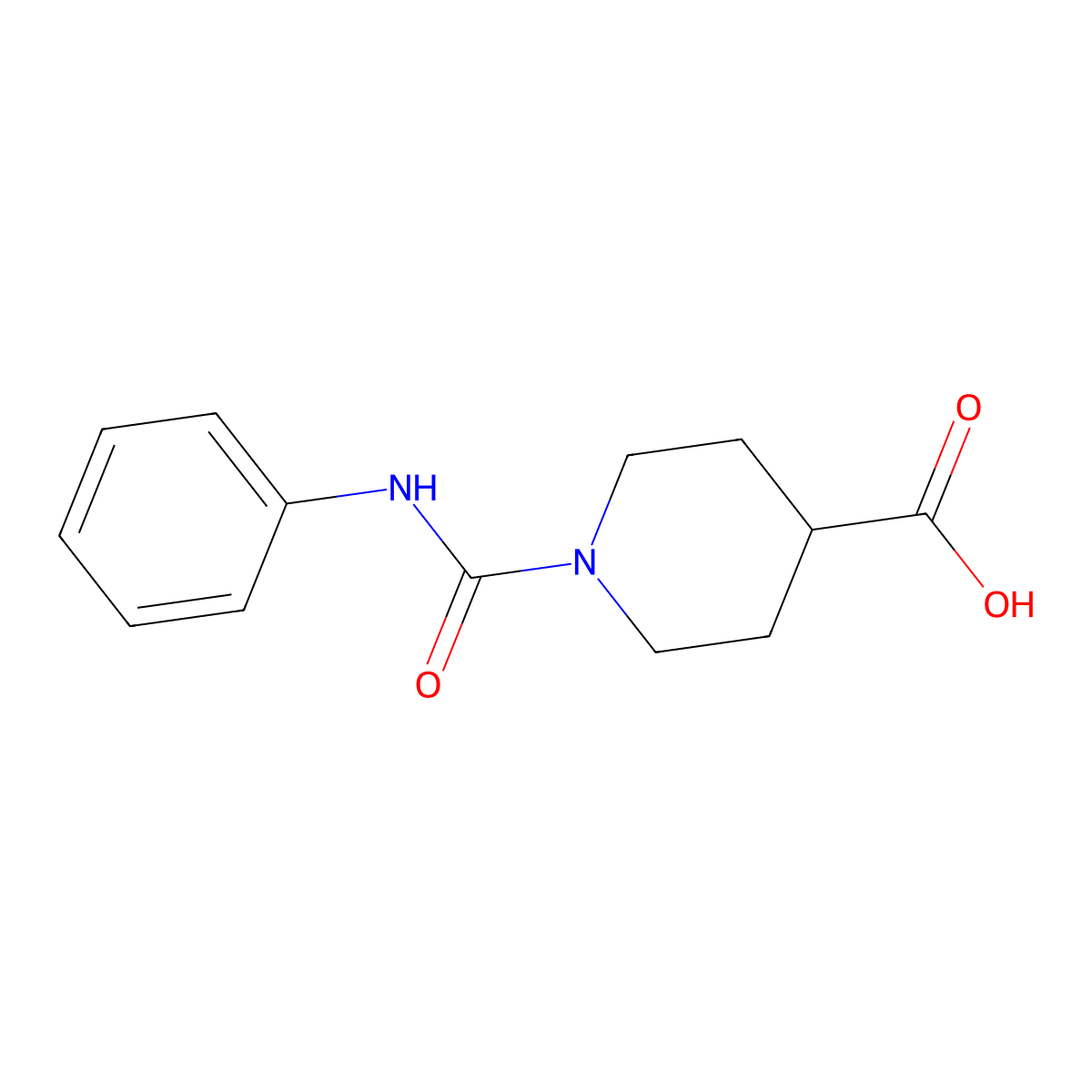 1-(Phenylcarbamoyl)piperidine-4-carboxylic acid molecular structure, CAS 147636-35-9
